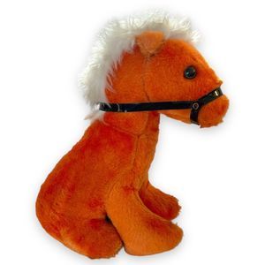 Vintage Plush Horse Orange with Reins Peoria Plastics Stuffie